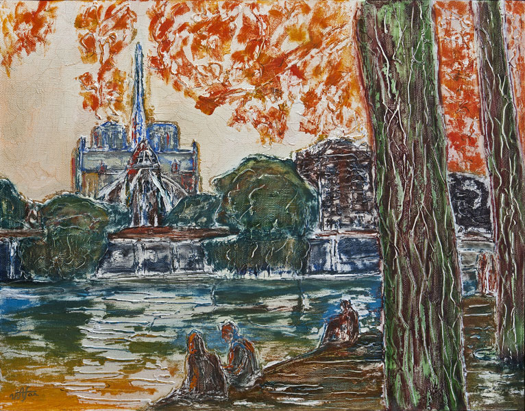 Набережная Сены и Notre-Dame