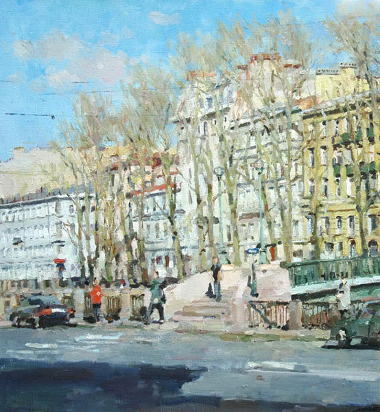 Kolomensky bridge in Spring