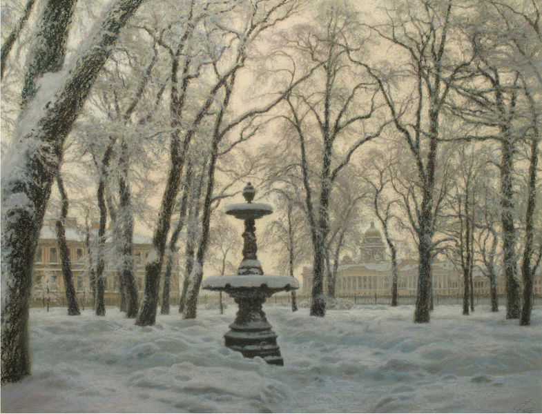 Петербург, Румянцевский сад, иней