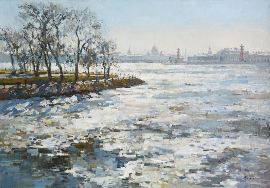 Нева. Весенний лед.