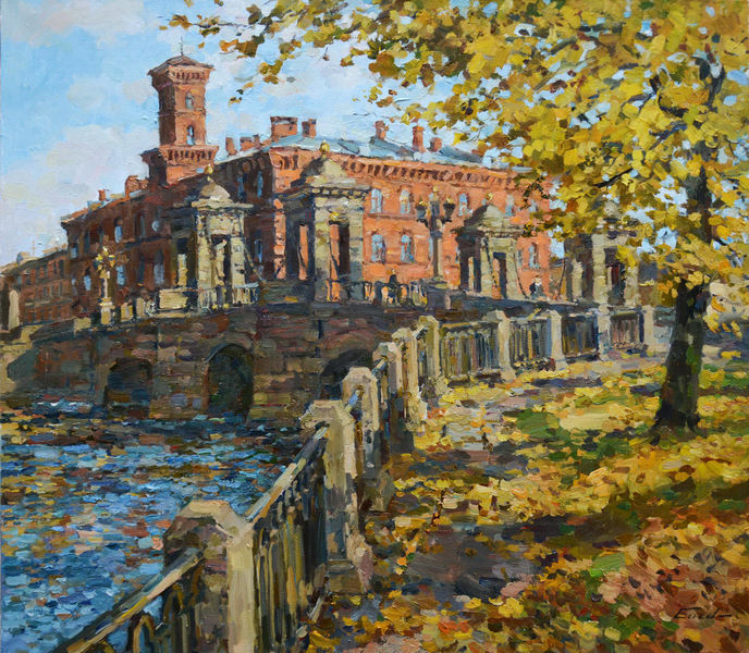 Теплая осень. Старо-Калинкин мост