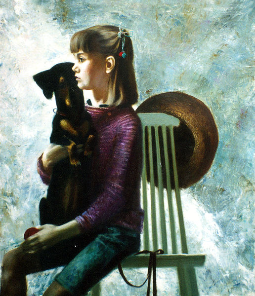 Waling. Olya's Portrait with Dog.